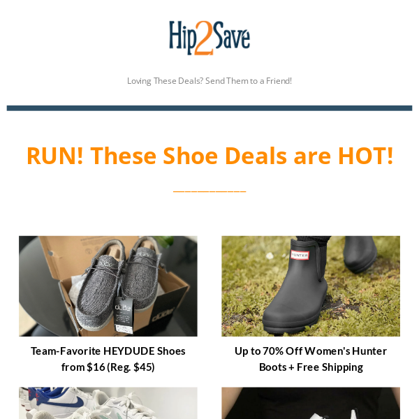 🔥 70% Off Hunter Boots | $16 HEYDUDE Shoes | $19 Nike Shoes | Crocs Clearance & More!