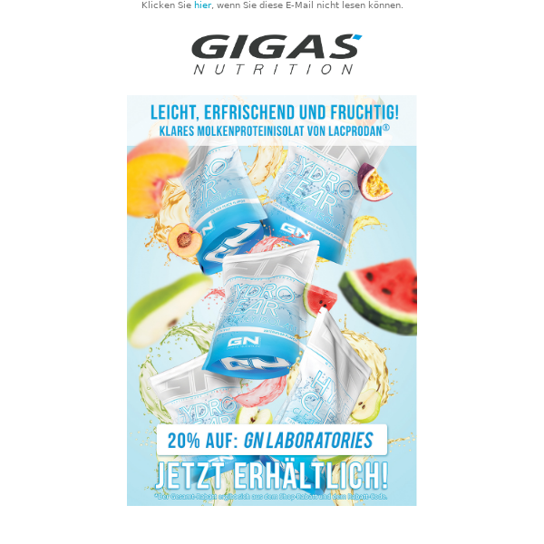 ❤️ -20% auf alles von GN! NEU - Hydro Clear! Klares Whey-Isolat! Jetzt ganze 20% sparen!