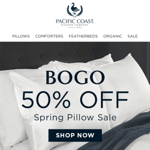 Pillows Are Buy 1, Get 1 50% OFF!