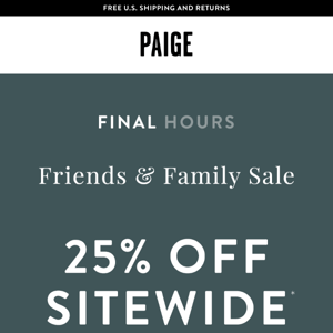 LAST CHANCE: 25% OFF SITEWIDE