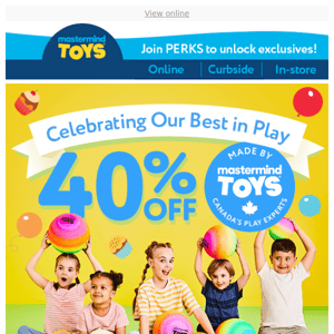 Celebrating Play: 40% off Made by Mastermind Toys 🎉