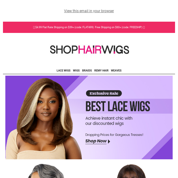 Lace Wigs Exclusive Sale - Shop Hair Wigs