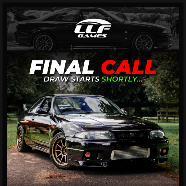 TICKETS RUNNING OUT! ⏰ Win a 700bhp+ Skyline R33 GTR tonight for 39p!