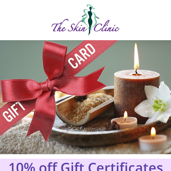 10% off  gift certifcates Now until December 25th!