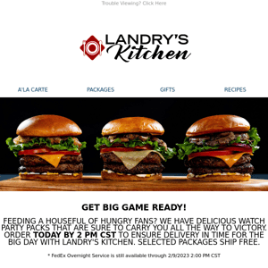 Game Day Ready with Landry's Kitchen. Offer Enclosed!