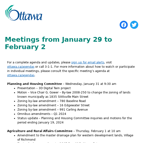 Meetings from January 29 to February 2