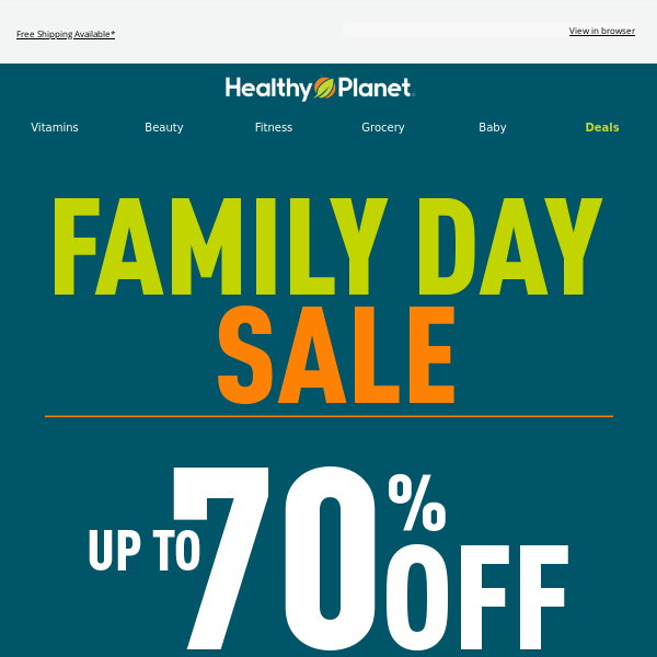 It's Family Day 👪 SAVE Up To 70%
