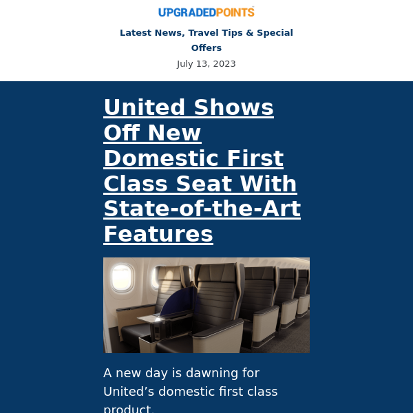 United first class, AirTag sale, Hyatt and MGM split, and more...
