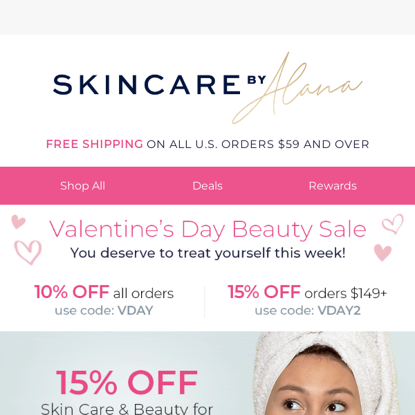 15% OFF Skin Care & Beauty Items For Valentines Day!