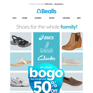 Ends today! BOGO 50% Off Shoes!