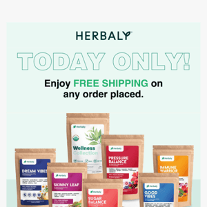 Today only: Free shipping on all orders 🎉