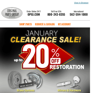 HUGE Savings During our January Clearance Sale!