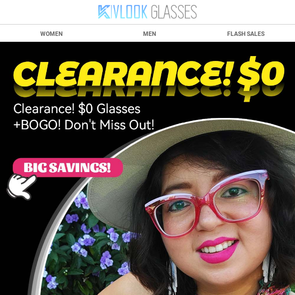 Clearance! $0 💥 Glasses+BOGO! Don't Miss Out!