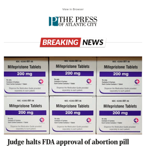 Judge halts FDA approval of abortion pill mifepristone