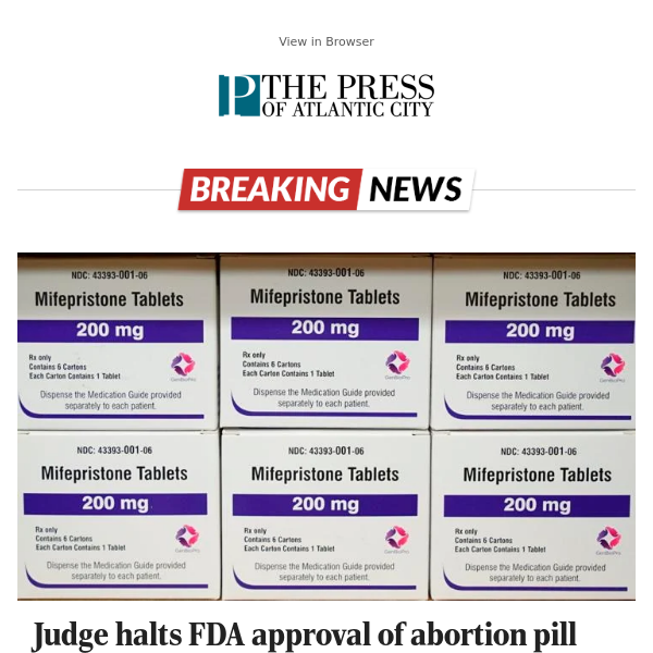 Judge halts FDA approval of abortion pill mifepristone