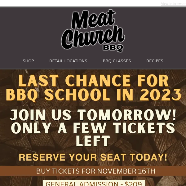 Last chance for BBQ School in 2023!