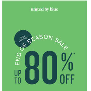 Up to 80% off ends tomorrow!