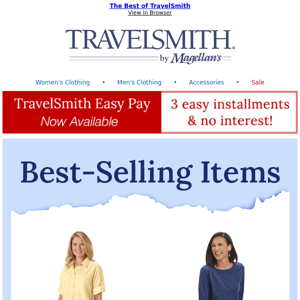 Our Best-Selling Products ~ Comfort. Protection. TravelSmith. Shop Now!