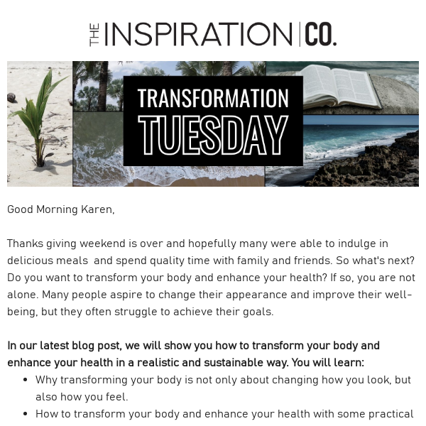 Transformation Tuesday: 🌱How to Transform Your Body and Enhance Your Health