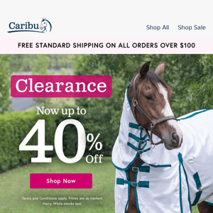 Clearance now up to 40% off!