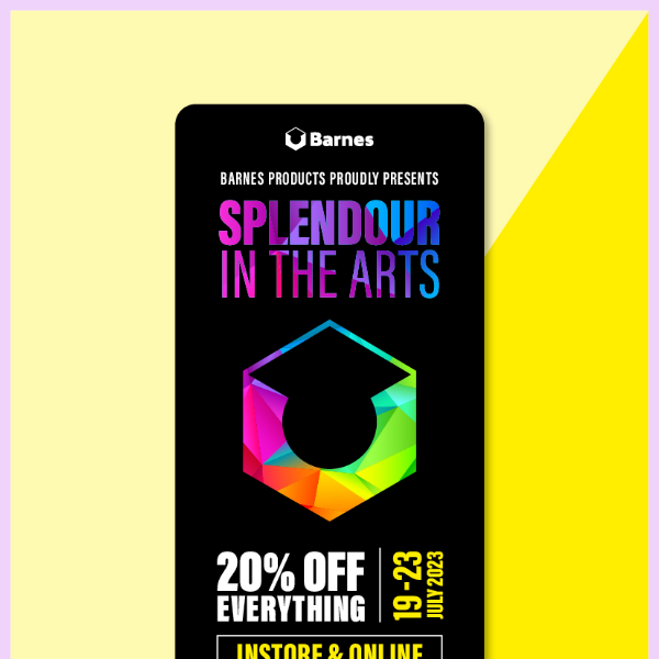 👩‍🎤SPLENDOUR IN THE ARTS, 20% OFF everything!