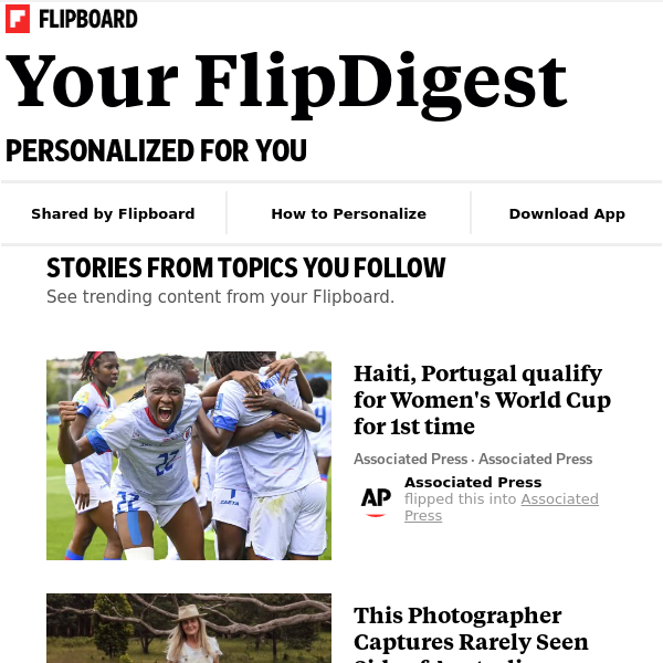 Your FlipDigest: stories from Oceania, World News, Middle East and more