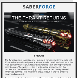 New Saber: Tyrant Eco!
