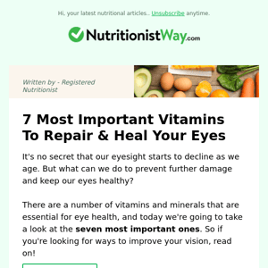 ✅  7 Most Important Vitamins For Your Eyes