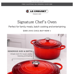 Special Savings on the Signature Chef’s Oven