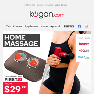 Beurer Shiatsu Massage Cushion only $29.99* & More Home Massage!