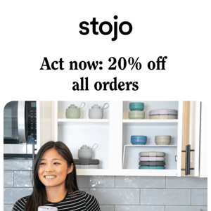 Don't miss out: 20% off on all orders