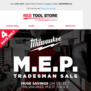 BIG Discount on Milwaukee Plumbing, Electrician's, and Mechanical Tools