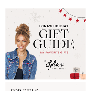 Irina's Holiday Gift Guide | ALL 30% OFF
