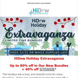 🎄 HiDow Holiday Extravaganza Sale: 40-80% OFF!