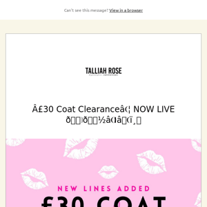 £30 Coat Clearance… NOW LIVE 🙋🏽‍♀️