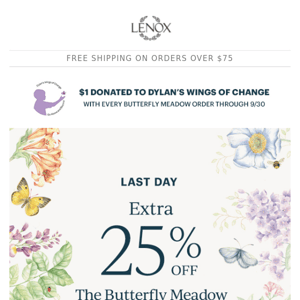 Last Day! Butterfly Meadow 25% Off