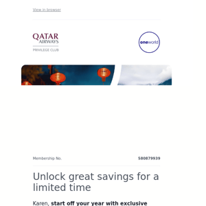 Qatar Airways , New Year, New Adventures: book now & save with fares from $799