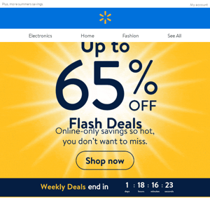 Up to 65% off Flash Deals 😎⚡️