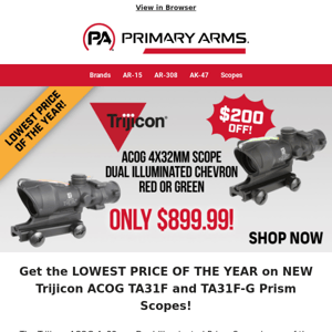 $200 OFF!! Trijicon ACOG 4x32mm Scope