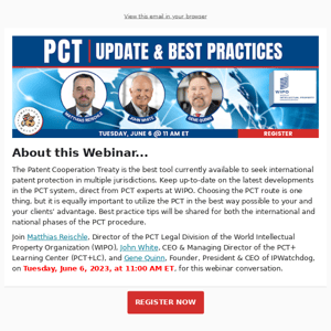 Webinar: A PCT Update from WIPO