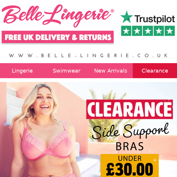 🤩 CLEARANCE | Side Support Bras Under £30.00