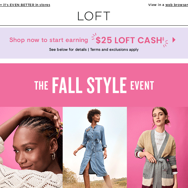 Want up to 50% off? The Fall Style Event is here!