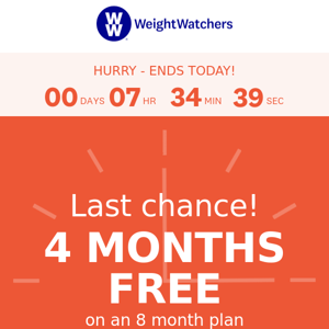 Last call: 4 months free on your new plan ends tonight!