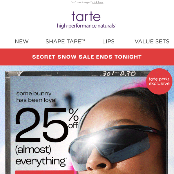 Tarte Cosmetics, 25% off ENDS SOON