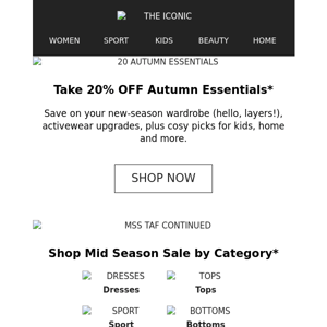 New season, new savings 🍂 shop 20% off autumn