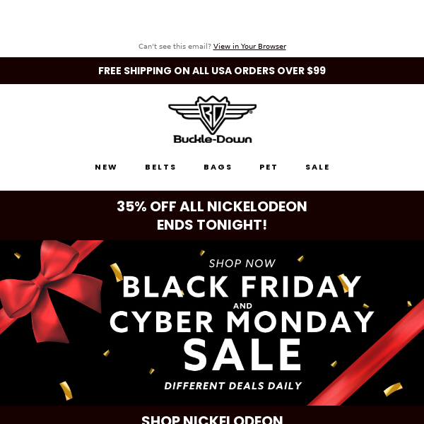 NICKELODEON SALE: 35% FOR CYBER MONDAY