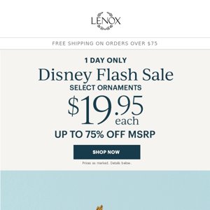 1 Day Only: DISNEY FLASH SALE