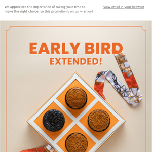 Early Bird Promotion EXTENDED to Aug 28! 🥮