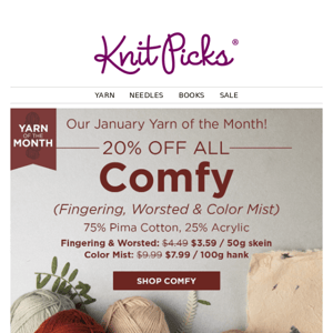 Comfy is our January Yarn of the Month