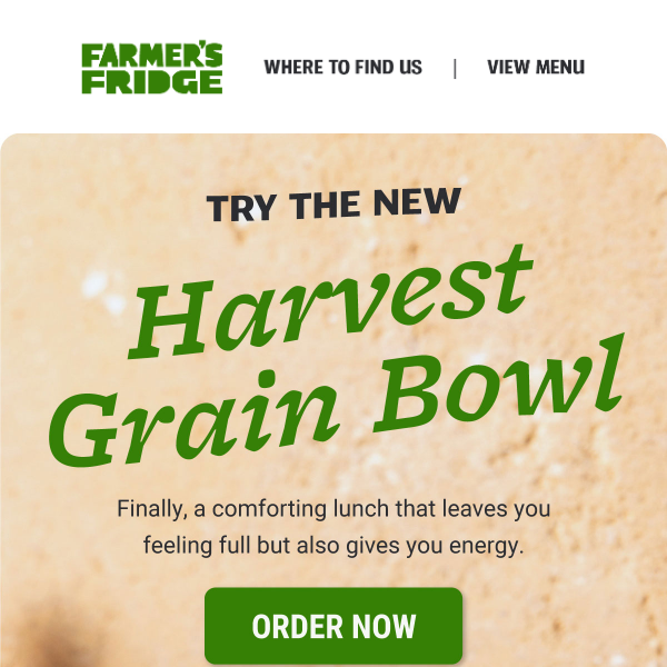 New to your Fridge: Harvest Grain Bowl 🙌
